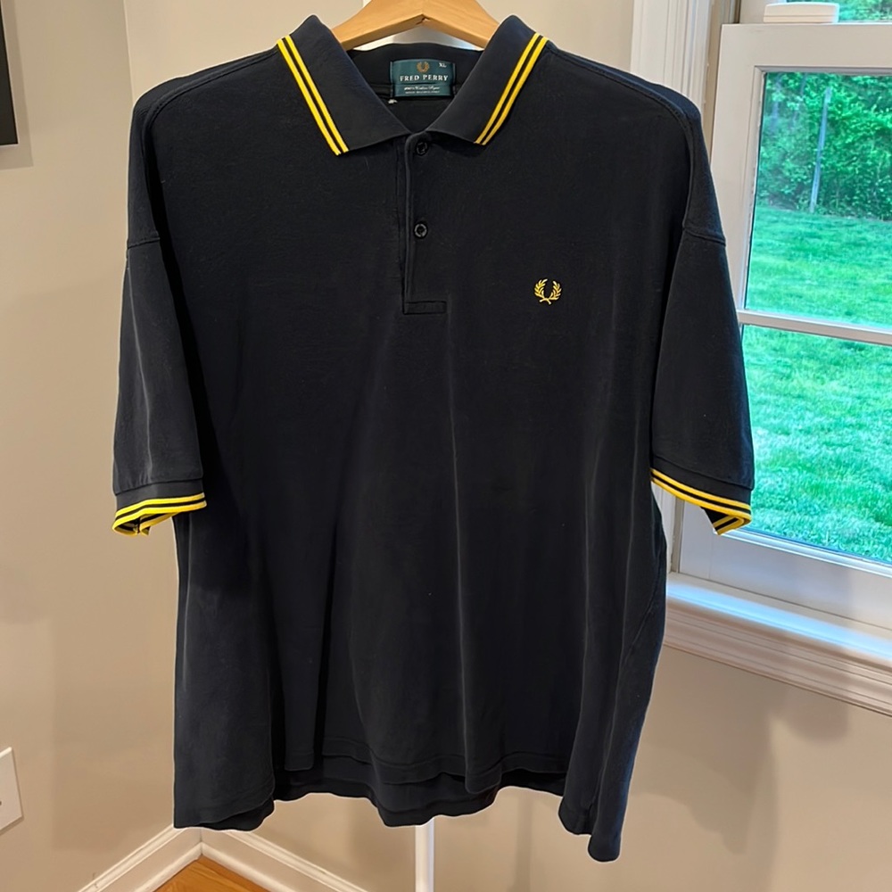 FRED PERRY Vintage Black Polo size XL Made in England